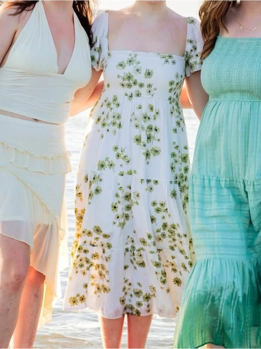 Abercrombie and Fitch White And Green Floral Maxi Dress